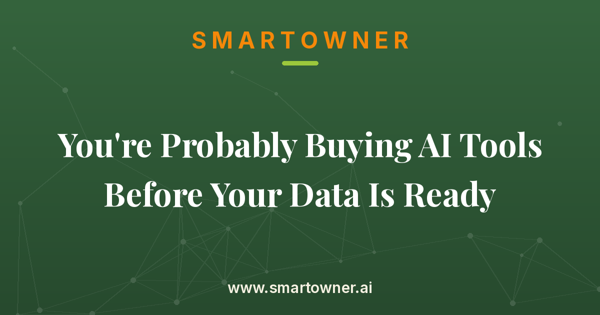 Featured image for You're Probably Buying AI Tools Before Your Data Is Ready - Newsletter article by DigitalTreehouse